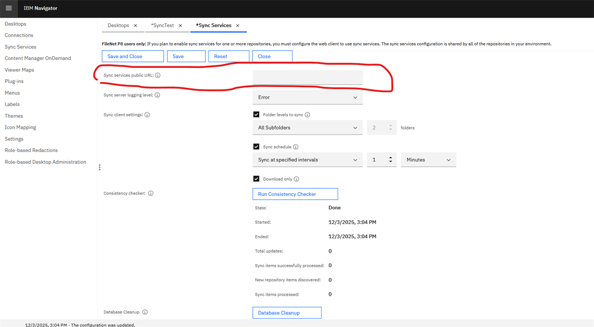 Sync services public URL 